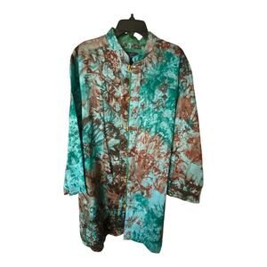 Atelier Asco Design Women's Size Large Kimono Jacket Multicolor Wooden Buttons